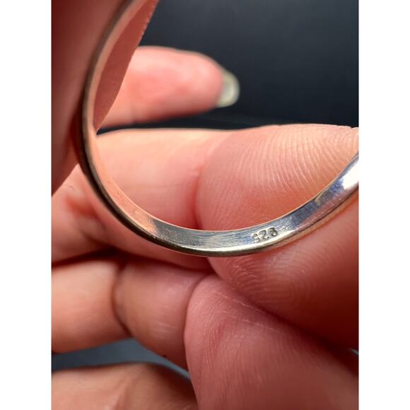 Red garnet marquise gemstone sterling silver ring size 8 - Picture 7 of 12